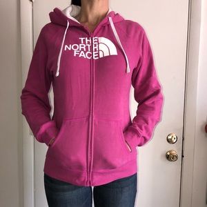🎉 RARE NORTH FACE PINK ZIP HOODIE! EUC GREAT!!